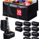 Heavy-Duty & Extra Capacity Moving Bags with Backpack Straps, Storage Totes with Double Zipper & Strong Handles, Packing Bags Alternative to Moving Boxes, Moving Supplies (10 Pack, Black) (33 Gal)