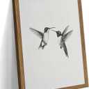 Vintage Wall Art Framed Hummingbird Canvas Print, Modern Farmhouse Birds Wall Decor, Living Room Sketch Painting Picture, Minimalist Black and White Bird Bedroom Decor – 16x24 inch