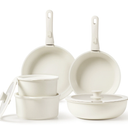 CAROTE 11-Piece Nonstick Cookware Set with Detachable Handles - Cream White