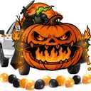 ANZOME Halloween Pumpkin Trunk or Snack Truck Decor Kit for Pickup Bed, LED String of Lights, Balloons and PVC Decorations, Headless Knight Theme, Outdoor Arch/Garage/Party