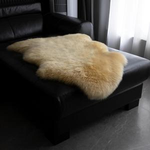 Sheepskin Rug, Fluffy Shaggy Area Rug, Super Soft 24 x 36 Sheepskin Hair Rug, Plush Rug, Decorative Rugs for Bedroom, Children's Room, Living Room (Pale Beige, 24" x 36")