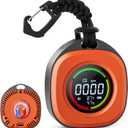 Portable Carbon Monoxide Detectors for Travel 3-in-1 Square Carbon Monoxide Monitor with 43 Detection Holes, RV CO Detector Alarm Temp/Humidity Sensor for Home, Camping & Travel Tent Car (Orange)