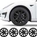 Model 3 Hubcaps - 18 Inch Aero Wheel Covers Replacement Wheel Caps 18" Model S Plaid Arachnid Wheels Version Hub Caps Compatible with Model 3 Accessories 2017-2023, 18inch-4pcs