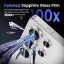 Tensea (3+2PCS Compatible with Samsung Galaxy S25 Ultra Camera Lens Protector, 9H Tempered Glass Camera Cover Screen Protector Metal Individual Ring [Installation Tray][Case Friendly] (Silver)