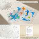 BEEHOMEE Bath Mats for Tub Kids,Baby Toddler - Large Cartoon Non-Slip Bathroom Bathtub Anti-Slip Shower Mats for Floor 35x15,Machine Washable XL Size Bathroom Mats (Blue-Octopus)