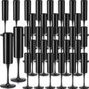 Domensi 30 Pcs Champagne Flutes Bulk Acrylic Goblet 6 oz High Stem Wine Glasses Champagne Cup Unbreakable Reusable for Christmas Halloween Valentine Birthday Wedding Party Decorations (Black), about 2.05 x 8.66 inches