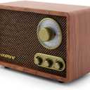 Vintage AM FM Classic Retro Bluetooth Radio with Treble Bass Control