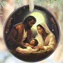 Nativity Christmas Ornament, 3.5 Inch Ceramic, Christian Gift, Christmas Tree Decor