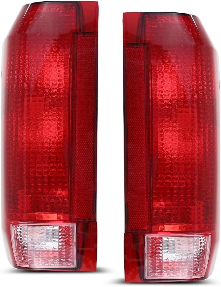 G-PLUS Tail Lights w/o Blubs Compatible with Ford F150/Bronco 1990-1996,Fit F250 F350 1990-1997 Red Lens Left & Right Faros Traseros Luces Traseras Assembly