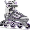 Women's Adjustable Inline Skate, Roller Skates Blades for Female Adults (Large-Women 5-8, Purple)