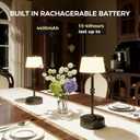 LED Cordless Lamp, 5 Colors Stepless Dimming Table Lamp, Built-in 4400mAh Rechargeable Battery with USB Charging Port, Portable Touch Bedside Light for Patio, Restaurant, Dining(2, Black)