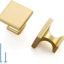 HOME EDIT 5 Pack Single Hole Brushed Brass Cabinet Knobs Solid Zinc Alloy Pulls for Kitchen Cupboard & Drawer Hardware