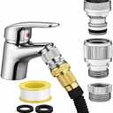 Sink Faucet Quick Connector - Faucet to Hose Adapter for Kitchen/Bathroom Connect Shower Hose, Garden Hose, Portable Washing Machine, Pet Bathing Durable Chrome Finish (Faucet Adapter)