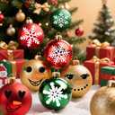 60PCS Christmas Transfer Stickers  20 Snowman Face for Crafts + 40 Snowflake Transfer Stickers for Ornaments, DIY Snowman Face Decals for Christmas Decorations1.5 * 1.5 in (White)