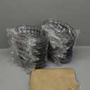 Hushee 24 Pcs Black Wire Bread Basket 9. 5 x 6. 2 x 2. 2 Inch Oval Metal Dinner Roll Baskets Storage with 100 Sheets Deli Wrappers Paper for Kitchen Table Fast Food