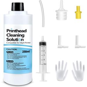 Printhead Cleaning Kit for Epson, 250mL Printer Cleaning Kit for Inkjet Printer, Print Head Cleaning Kit for HP, Print Head Cleaner for Canon Inkjet, Printer Head Cleaning Kit 250mL for Brother Inkjet