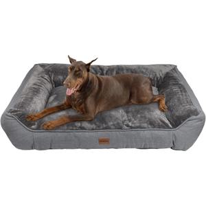 Orthopedic Dog Bed for Extra Large Dogs - Extra Thick Supportive Dog Couch Bed, Pet Beds Sofa with Waterproof Washable Cover & Non-Slip Bottom, Grey, 48x35 Inch