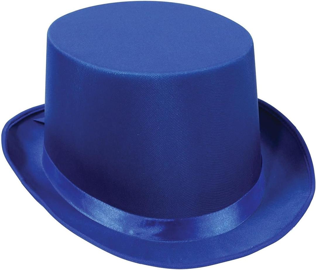 Satin Sleek Top Hat (blue) Party Accessory (1 count) Satin Sleek Top Hat (blue) Party Accessory (1 count)