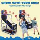 JOYIN Arcade Basketball Game Set with 4 Balls and Hoop for Kids 3 to 12 Years Old Indoor Outdoor Sport Play - Easy Set Up - Air Pump Included - Ideal for Competition