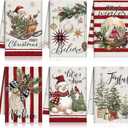 6 Pcs Christmas Kitchen Towels Red White Snowman Winter Dish Towel 21 x 14 Inch Decorative Bathroom Hand Towel Absorbent Holiday Tea Towel Christmas Decor for Kitchen Farmhouse Gift