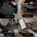 Nillkin iPad Air 13 inch (M2/M3) Case Keyboard with Carry Handle, iPad Pro 12.9 Case with Keyboard (6th/5th/4th/3rd Gen), Pencil Holder, 7 Colors Backlit Keyboard, Magic Trackpad, Camera Cover, Black