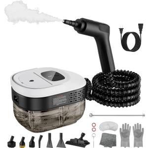 Handheld Steam Cleaner for Home, 2500W High Pressure Steamer, 15s Fast Heat-Up, 1.6L Tank, Portable Steam Cleaner for Car, Floor, Grout, Kitchen, Furniture & Bed Bugs (White)