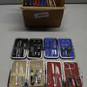 12 Pcs Stainless Steel Manicure Set, Professional Nail Clippers and Pedicure Kit with Travel Case, 8 In 1 Grooming Tools for Women and Men, Bulk Personal Care Gift, Colorful