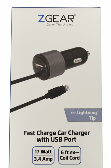 ZGEAR Fast Charge Car Charger For Apple Devices 12W 6 Feet