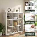 WannabeMyself【2026 Wooden Thick Frame】 9 Cube Storage Organizer with Anti-Tipping Kits, Reversible Open Back Book Shelf,Bookcase for Living Room,Bedroom,Entrance Hall,Office,11.6×36.3×36.3,White