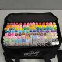 QFOUR Alcohol Markers Brush Tip, 122Pcs Coloring Markers Set, Brush & Chisel Tip Drawing Art Pens for Adults Coloring Illustration, Drawing, Card Making (120 Colors)