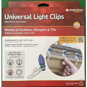 Simple Living Outdoor 100ct Universal Light Clips Christmas Holiday New