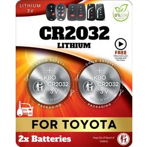 Toyota Key Fob Battery Replacement Kit - CR2032 3V Lithium Batteries (2-Pack) - OEM-Quality for RAV4, Highlander, Camry, Corolla, Prius & More - Easy Install