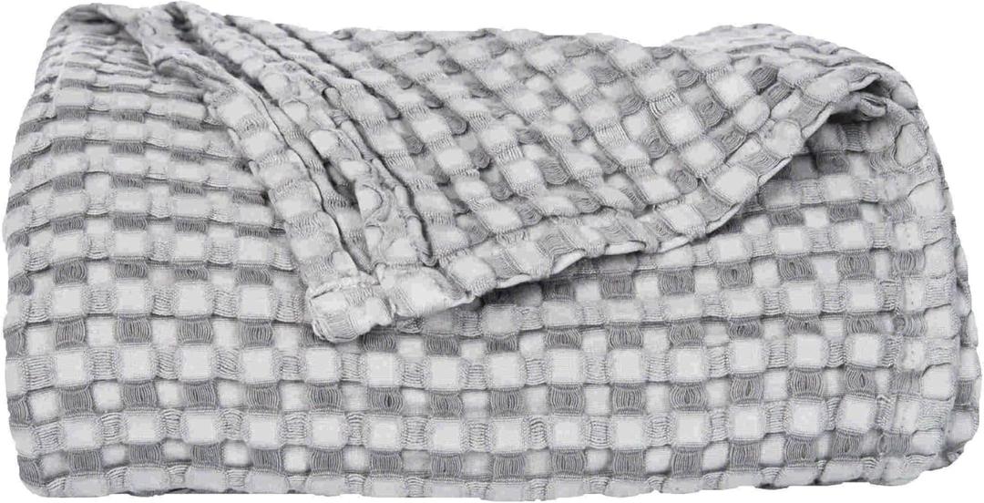 C&F Home 92"x108" Silver King Luxury Premium 50% Natural Fibers 50% Cotton Waffle Lightweight Breathable Cooling Weighted Throw Blanket Home Living Room Bedroom Couch Sofa Cozy Fall Autumn Harvest All