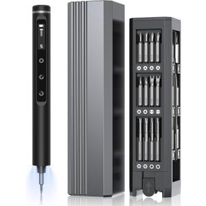 TanSon Mini Electric Screwdriver Set,3.7V Cordless Precision Screwdriver Set with 50 in 1 Magnetic Bits, Magnetic Storage,5 Torque Setting, LED Display, Small Repair Tool Kit for Computers, Phones, Watches