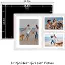 Collage Picture Frame for 8x10 and 2 5x7 Pictures Display,3 Opening Family Photo Frames with Tempered Glass Wall Decor(Rustic White_1 Pack), 11.4x16.5in