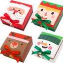 Ssyuysto 12PCS Christmas Gift Boxes with Lids and Ribbon  Small Holiday Present Boxes for Gifts Wrapping Xmas Party Favor Boxes Merry Christmas Decorative Packaging for Candy Cookies Small Gifts (6.7'' x 6.7'' x 3.5'')