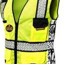 KwikSafety - Charlotte, NC - RoadBOSS Econ & Premium Safety Vest Class 2 Reflective Vest ANSI OSHA Safety Vest for Men (Small, Truck Tread Tape | Yellow)
