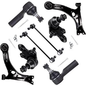 SCITOO 8pcs Front Suspension Kit Lower Control Arm Ball Joints Outer Tie Rod Ends Sway Bar Links Fit For 2003-2008 For Pontiac Vibe 2003-2008 For Toyota Matrix