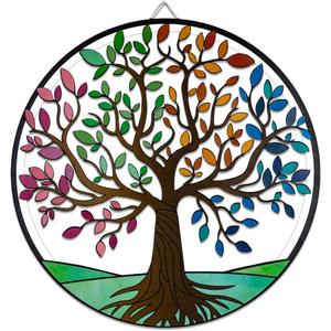 SAC SMARTEN ARTS Family Tree Wall Decor Tree of Life Wall Art 11.5" Metal Tree Wall Art Outdoor Wall Decor
