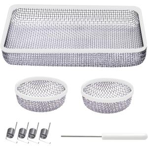 Eazy2hD 3 Pack RV Furnace Vent Cover Screens for RV Water Heater Vent Cover RV Bug Screen Flying Insect Screen Stainless Steel Mesh with Installation Tool and Silicone Rubber