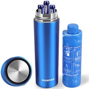 Insulin Cooler Travel Case TSA Approved, Portable Medication Cooler for Travel Fits 34 Pens, Refrigerated Medicine Case for Diabetic Supplies, Medicine Organizer with Reusable Ice Pack (Blue)