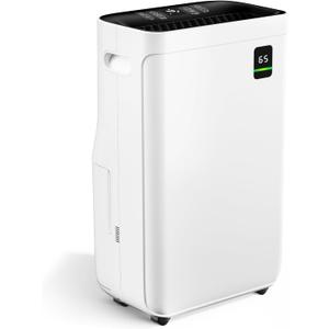 5000 Sq.Ft Dehumidifier for Basement, 80 Pints Quiet Dehumidifiers for Home, Large Room, Bedroom with Drain Hose, 1.7Gallon Water Tank, Smart Humidity Control & Display, 4 Operation Modes
