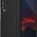 E Segoi Designed for Samsung Galaxy Z Fold 3 Case, Liquid Silicone Gel Rubber Shockproof Case Soft Microfiber Cloth Lining Cushion Compatible with Galaxy Z Fold 3 5G (Black)