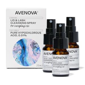 Avenova Eyelid and Eyelash Cleanser Spray 3 Pack  Gentle Everyday Hypochlorous Acid Lid and Lash Cleansing Spray For Clearer and Healthier Eyes, 60mL (2.04oz)