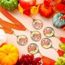 Happy Thanksgiving Medals Bulk with Neck Ribbons, 2 Inch Autumn Harvest Pumpkin Trophies for Thanksgiving Family Games, Contests, Fall Holiday Party Prizes