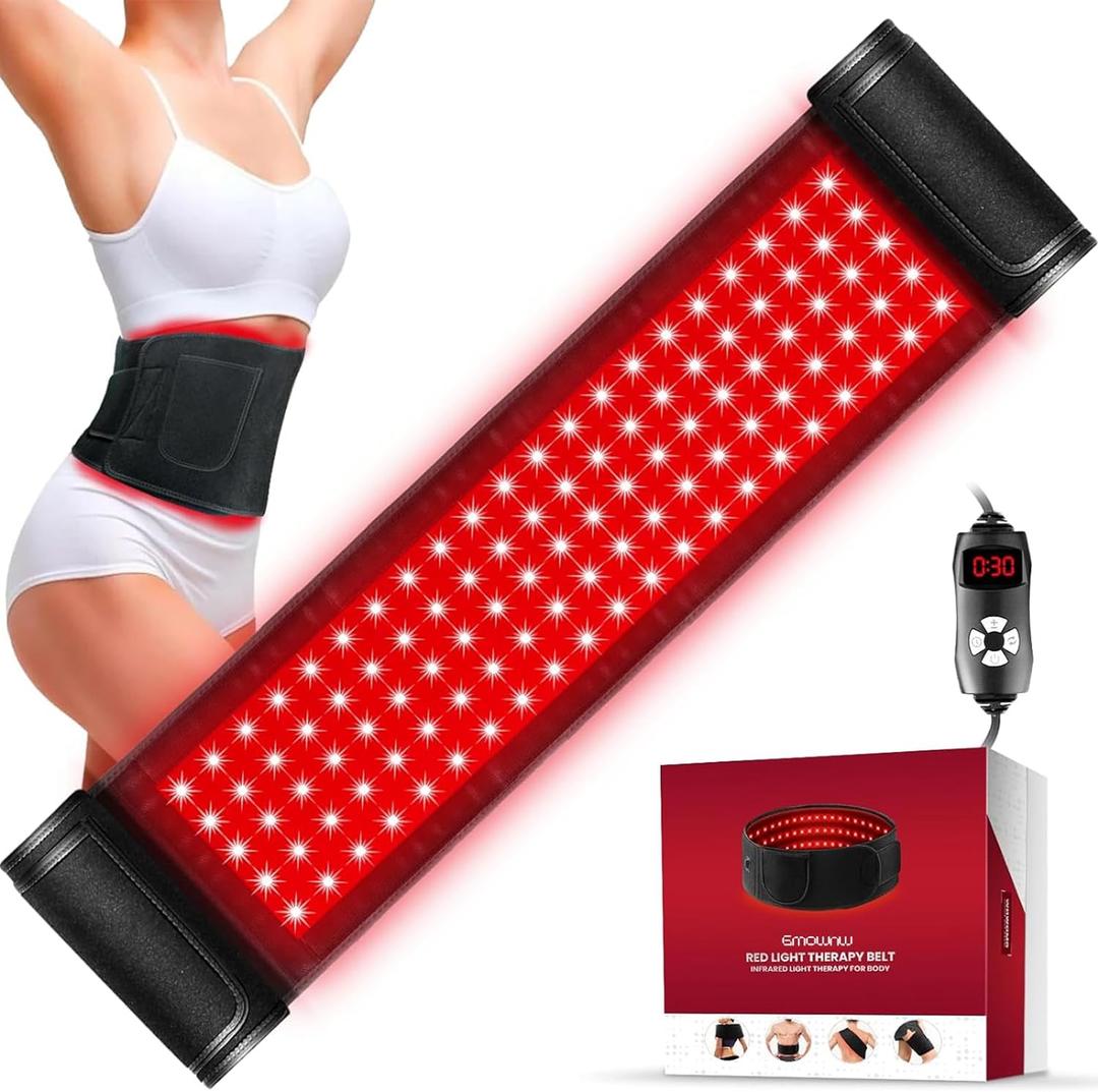 Red Light Therapy for Body, Infrared Light Therapy for Belt Shoulder Waist, Upgraded 3 in 1 LED Beads, 660nm Red Light & 850nm Near Infrared Light Therapy Belt Wrap Timer Remote Control (XL)