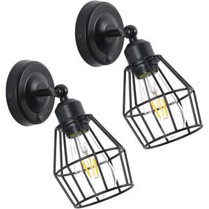 12V RV Wall Sconce with Metal Shade, Bedside Reading Lamp with Replaceable E26 LED Bulb, Interior Light for RV, Marine