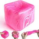 2.2 Inch Slow Rise Fidget Toys,Squishies Ice Cube Shape, Sensory Toy for Kids, Stress Relief Squeeze Balls, Easter Basket Stuffers for Boys Girl(Pink)