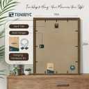 16x20 Picture Frame Set of 3 - Brown Woodgrain, Wood Poster Frame, HD Tempered Glass, Wall Gallery Hanging