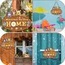 Winnie Welcome Sign for Door Decor, the Pooh Welcome to Our Home Sign with Interchangeable Holiday Sign, Welcome Sign for Home Farmhouse, Perfect for Christmas Thanksgiving Gifts, Housewarming Gifts